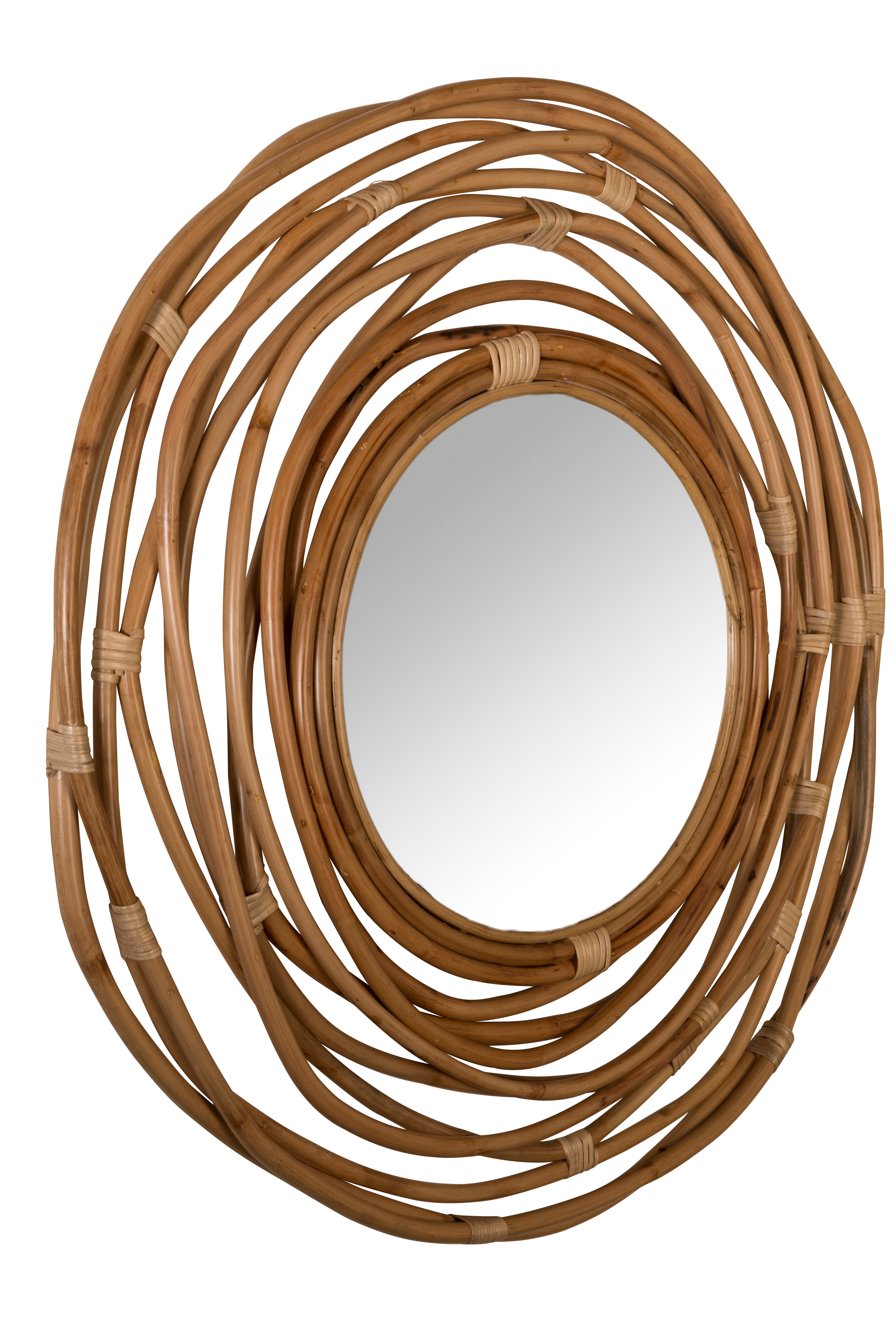 Dutchbone Kubu Natural Rattan Round Wall Mirror